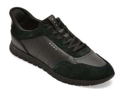 Pantofi sport GEOX negri, U66NEA, din piele ecologica
