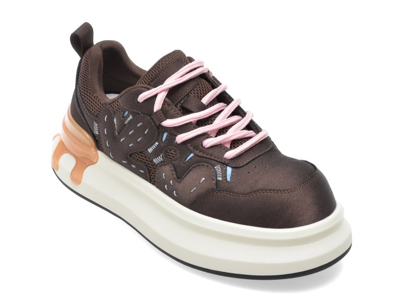 Pantofi sport GRYXX maro, 21296, din material textil si piele naturala