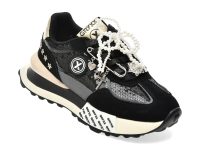 Pantofi sport GRYXX negri, 347, din material textil si piele naturala