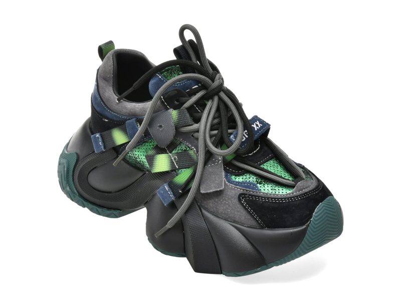 Pantofi sport GRYXX negri, 5822, din piele ecologica