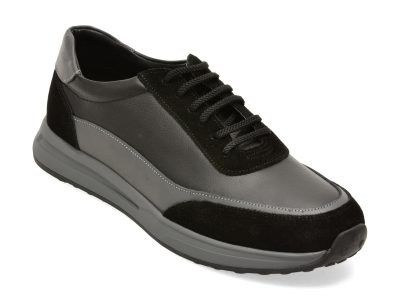 Pantofi sport OTTER negri, 261130, din piele naturala