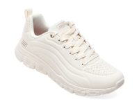 Pantofi sport SKECHERS albi, BOBS B LITE, din piele ecologica