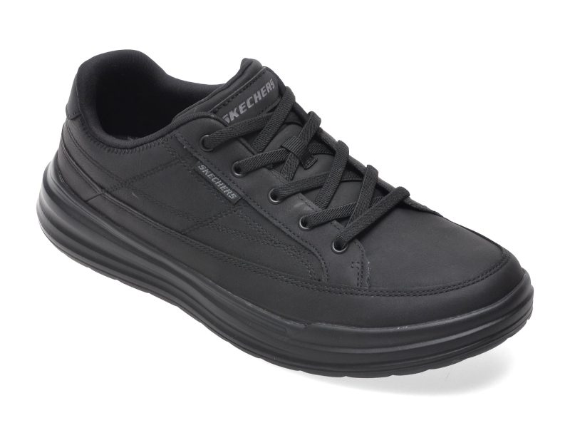 Pantofi sport SKECHERS negri, STERLING, din piele ecologica