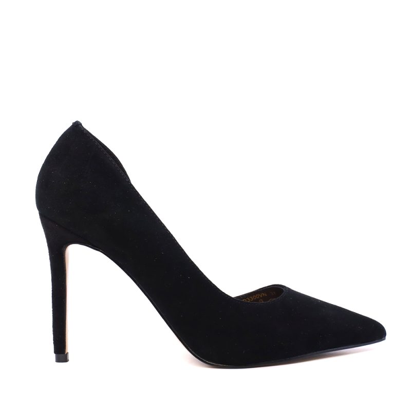Pantofi stiletto d'orsay femei Enzo Bertini negri din piele întoarsă 1111DD3300VN