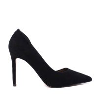 Pantofi stiletto d'orsay femei Enzo Bertini negri din piele întoarsă 1111DD3300VN