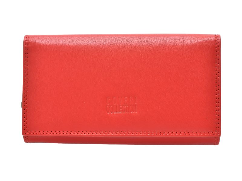 Portofel COVERI COLLECTION rosu, 408155, din piele naturala