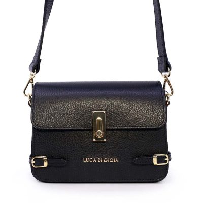 Poșetă crossbody femei Luca di Gioia neagră din piele 144POSP3384N