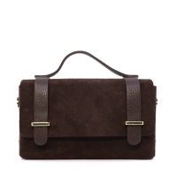 Poșetă mini crossbody femei Luca di Gioia maro închis din piele întoarsă 144POSP3644VTDM