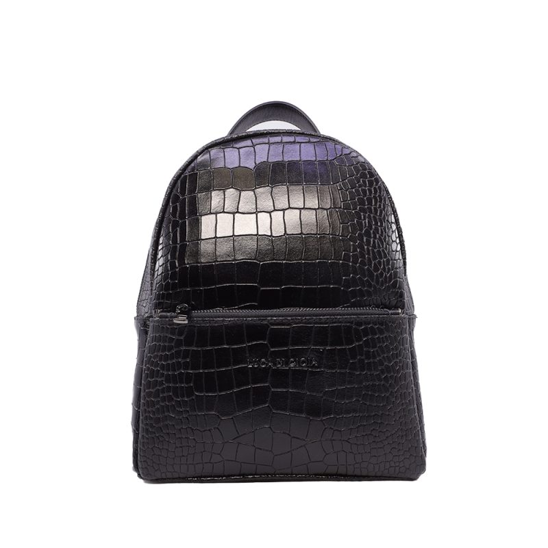 Rucsac femei Luca di Gioia negru din piele cu print 144RUCP3186CN