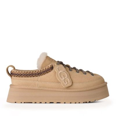 Saboți îmblăniți femei UGG Heritage Lace-up sand din piele 2392DPP1180361VBE