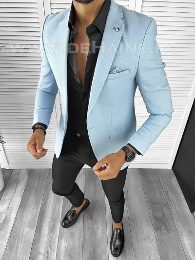 Sacou barbati  blue slim fit B8286 D0