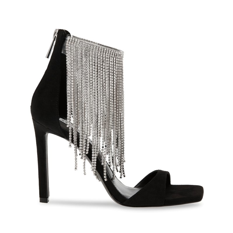 Sandale cu ștrasuri femei Steve Madden negre 1466DSGLAMORN