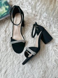 Sandale dama negre  piele intoarsa GH110  N13-4