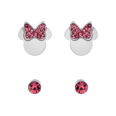 Set Cercei Disney Minnie Mouse - Otel Medical Inoxidabil si Cristale Roz