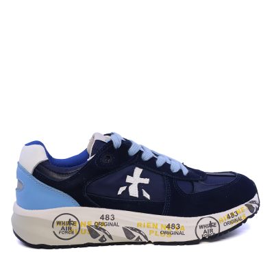 Sneakers băieți Premiata Robin bleumarin din piele și textil 1712mp9517bl