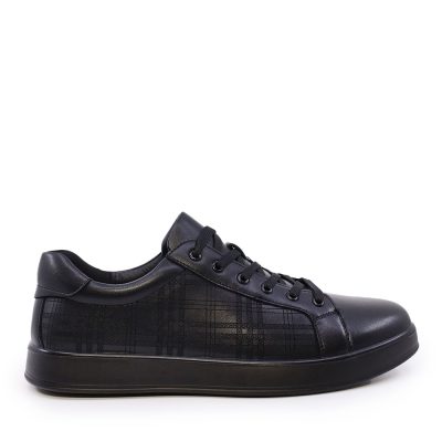 Sneakers bărbați Benvenuti negri din piele 2021BP7212N
