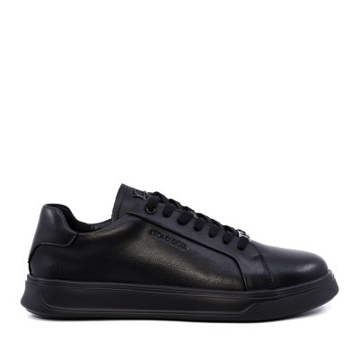 Sneakers  bărbați Luca di Gioia negri din piele cu logo frontal  3911BP791N