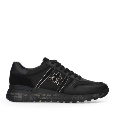 Sneakers bărbați Premiata Lander negri din piele și textil 1692BP8655N