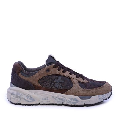Sneakers bărbați Premiata Mase maro din piele și textil 1692BP8421M