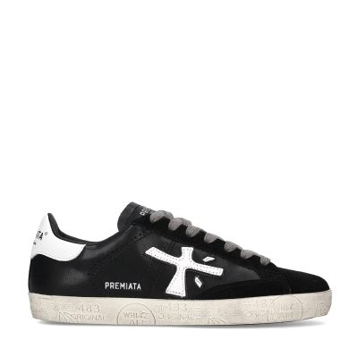 Sneakers bărbați Premiata Steven negri din piele întoarsă 1692bp5439n