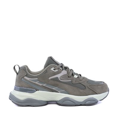 Sneakers bărbați Thezeus verde khaki din piele întoarsă și textil  3731BPS3211VV