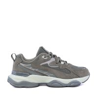 Sneakers bărbați Thezeus verde khaki din piele întoarsă și textil  3731BPS3211VV