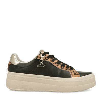 Sneakers femei Alberto Guardiani Cassandra Derby negri din piele 812DP62535N