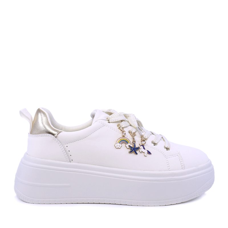 Sneakers femei Benvenuti albi din piele cu accesorii detașabile  2041DP2463A