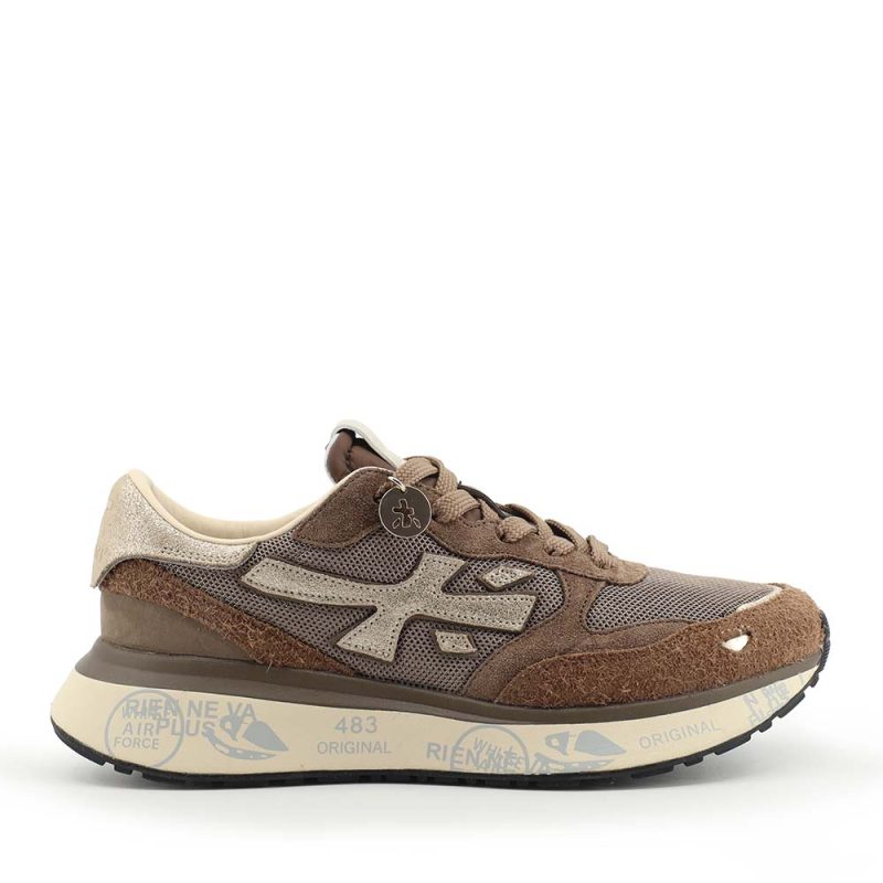Sneakers femei Premiata Lauryn maro din piele și textil 1692DP8549M