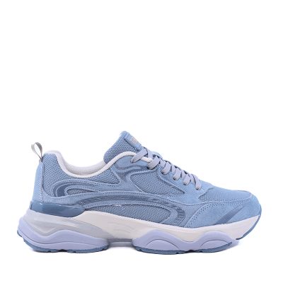 Sneakers femei Thezeus albaștri din piele întoarsă și textil 3731DPS1156VAZ