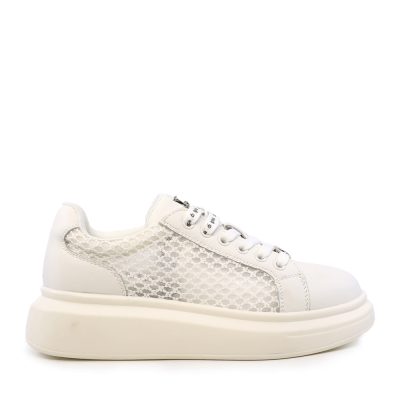 Sneakers perforați femei Luca di Gioia albi din piele și material textil 3841DPF296A