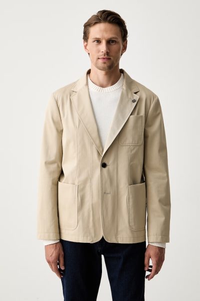 Tommy Hilfiger  sacou cu un singur rând de nasturi pentru bărbați din bumbac