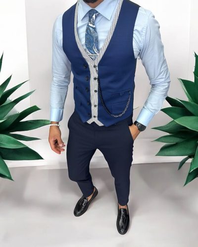Vesta barbati eleganta slim fit  bleumarin  13267 D6-4.3