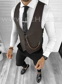 Vesta barbati eleganta slim fit maro B8135  2-5.1
